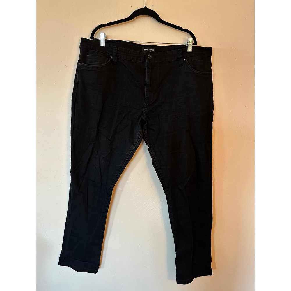 Kenneth Cole New York Mens Regular Fit Black Denim Jeans 42x32